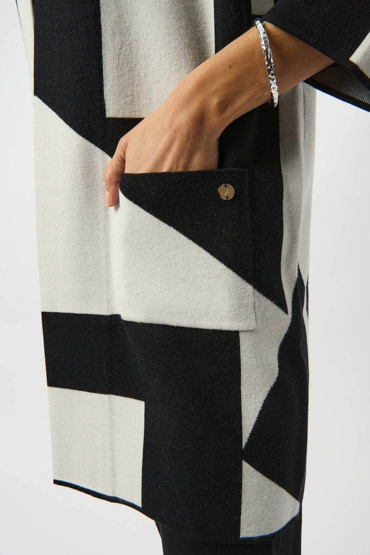 Jacquard Sweater Knit Colour-Block Cover-Up
