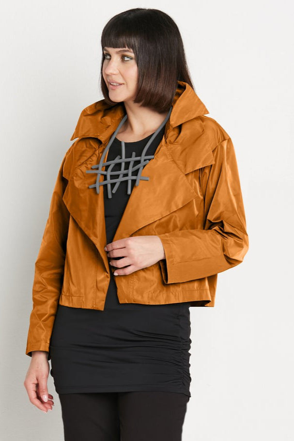 Nylon Triple Collar Jacket Chestnut
