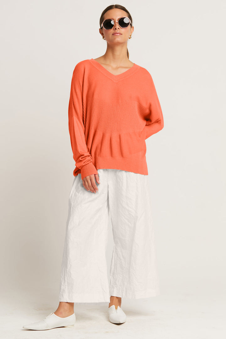 Pima Cotton Summer V Neck Sweater Grenadine