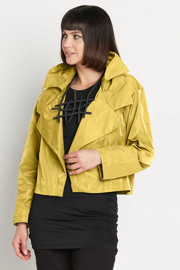 Nylon Triple Collar Jacket Chartreuse