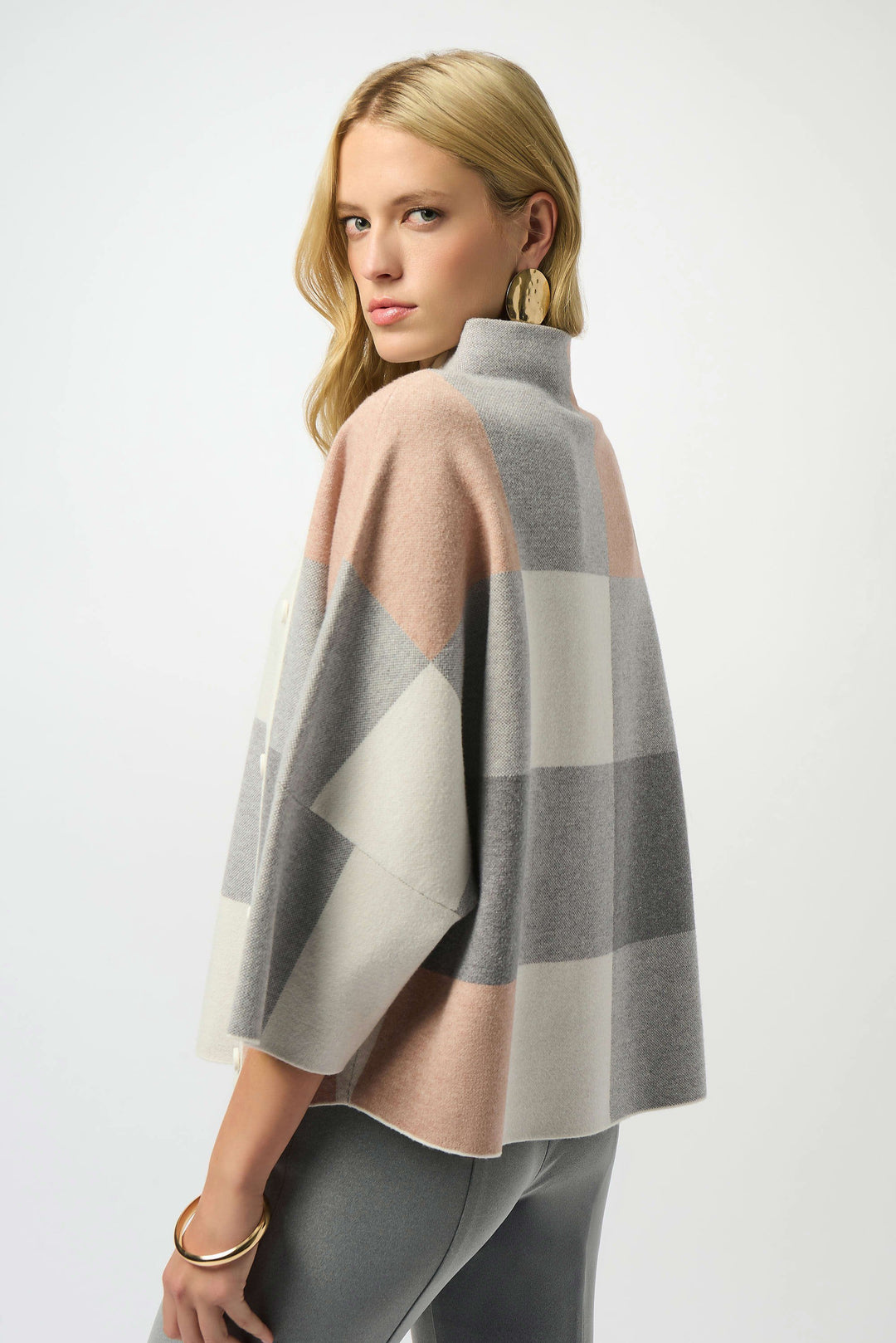 Plaid Jacquard Sweater Knit Top