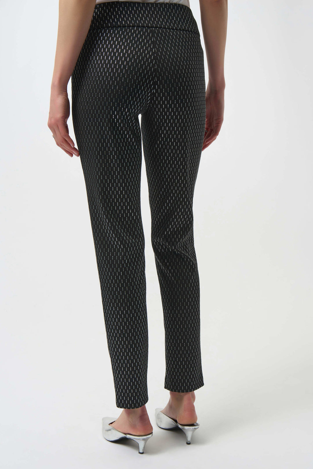 Foiled Heavy Knit Slim Fit Pants Black/Silver
