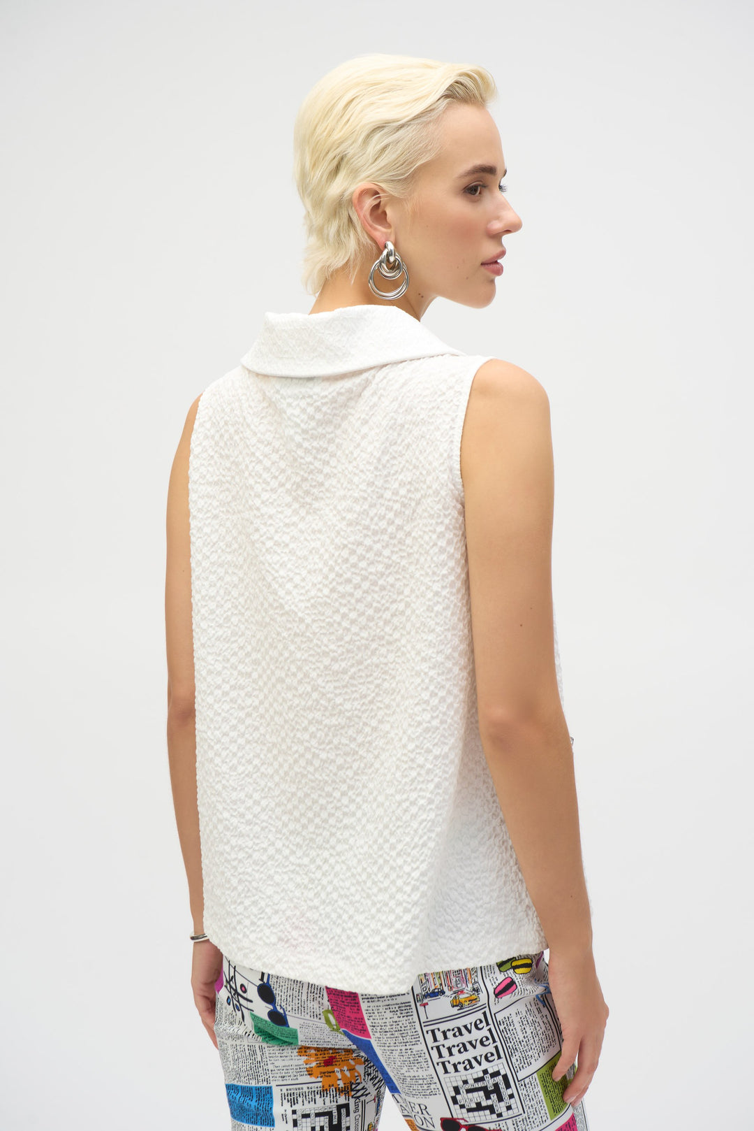 Seersucker Sleeveless Straight Top