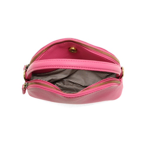 Larissa Double Zip Dome Crossbody Magenta