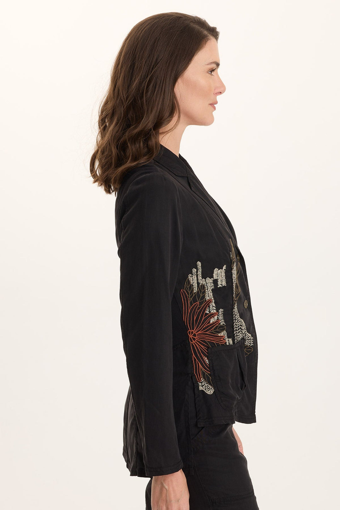 Danski Embroidered Soft Twill Blazer
