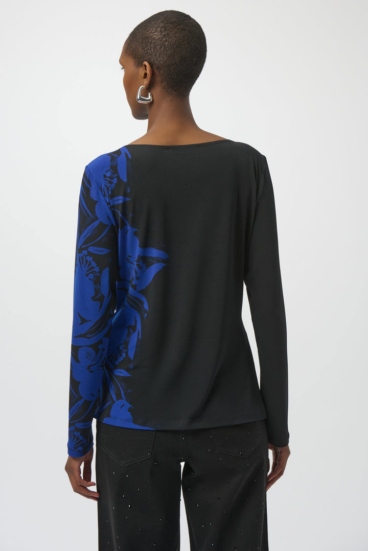 Silky Knit Floral Print Straight Top