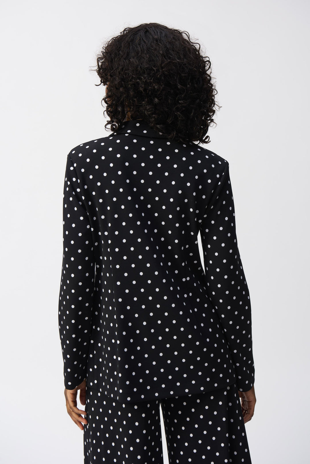 Silky Knit Dot Print Boxy Blazer