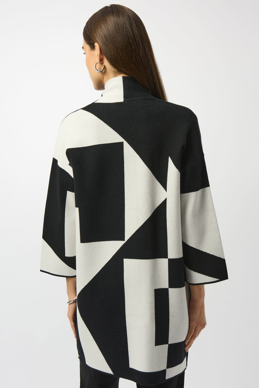 Jacquard Sweater Knit Colour-Block Cover-Up