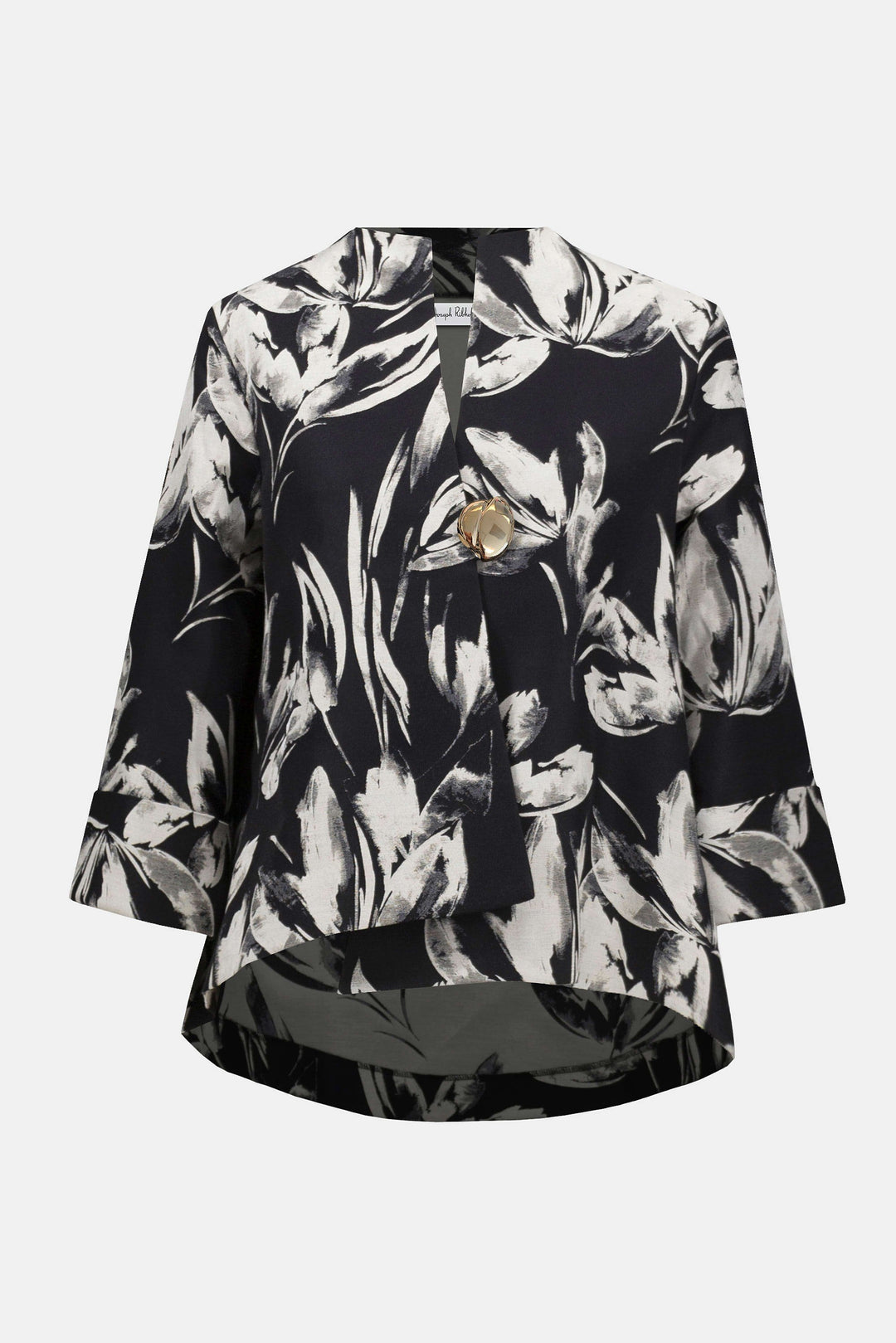 Jacquard Floral Print Swing Jacket