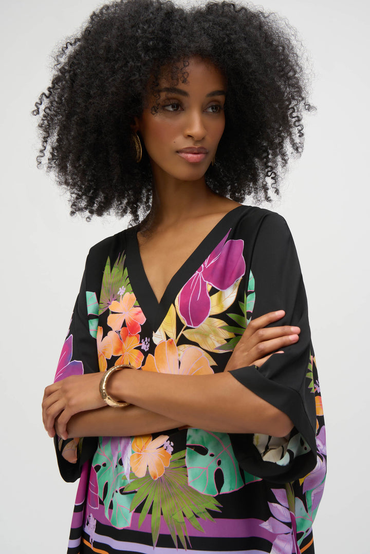 Woven Floral Print Boxy Top