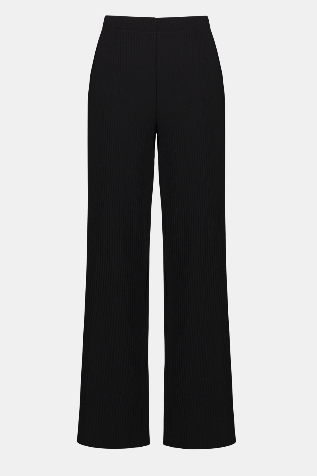 Pleated Scuba Crepe Wide-Leg Pants Black