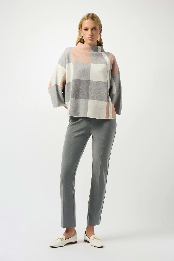 Plaid Jacquard Sweater Knit Top