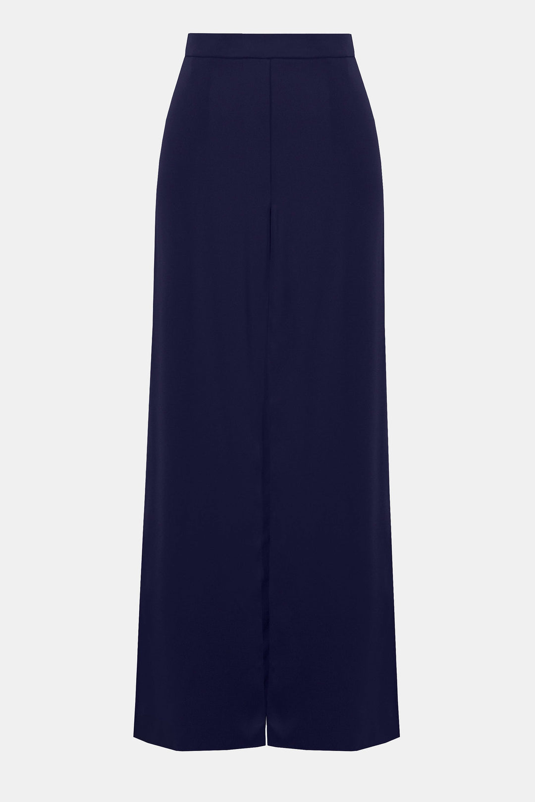 Satin Wide Leg Pants with Front Overlay Midnight Blue