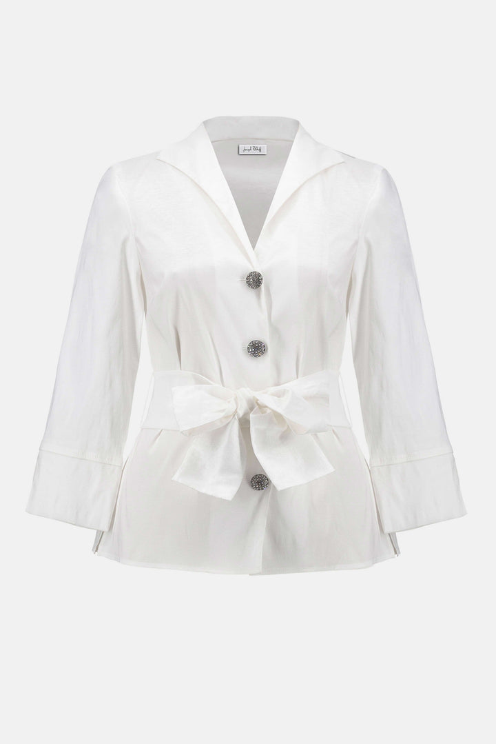 Stretch Taffeta Fitted Blouse Vanilla
