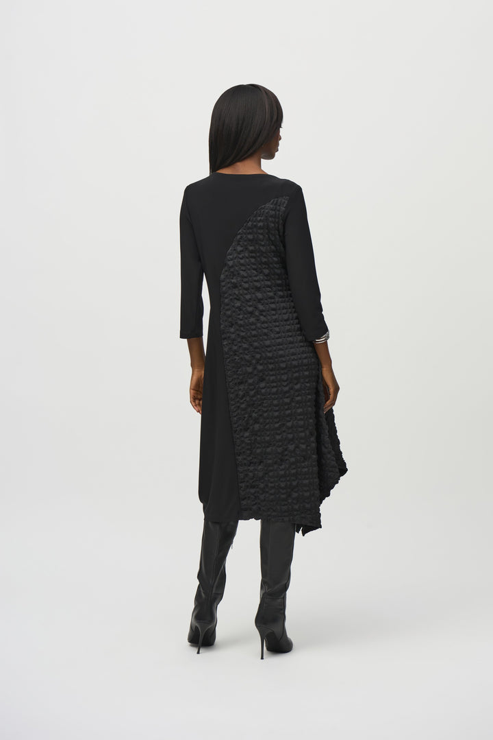 Silky Knit And Jacquard Handkerchief Dress