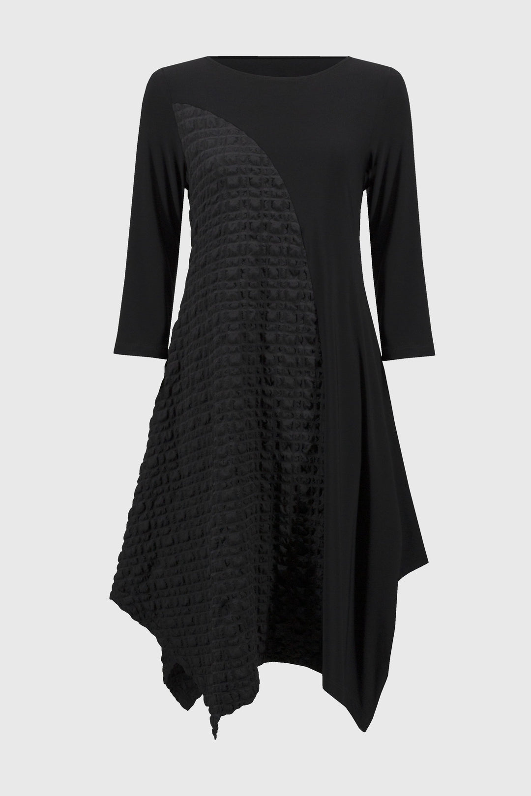 Silky Knit And Jacquard Handkerchief Dress