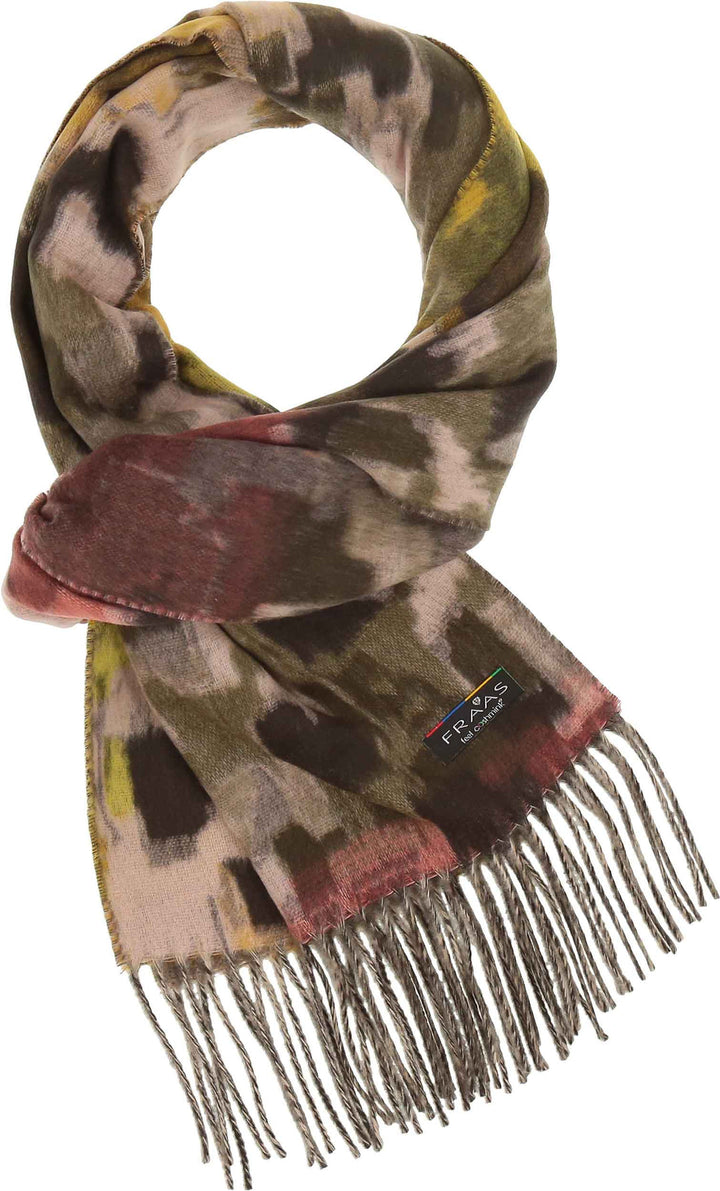 Abstract Houndstooth Cashmink Scarf Safari Green