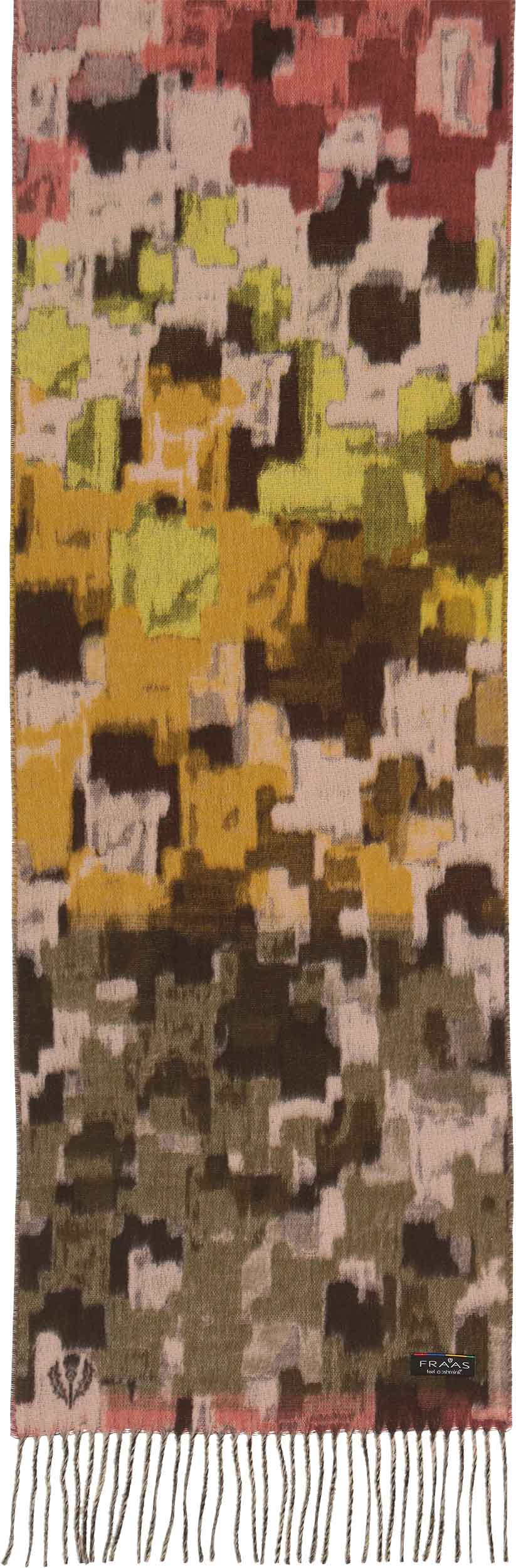 Abstract Houndstooth Cashmink Scarf Safari Green