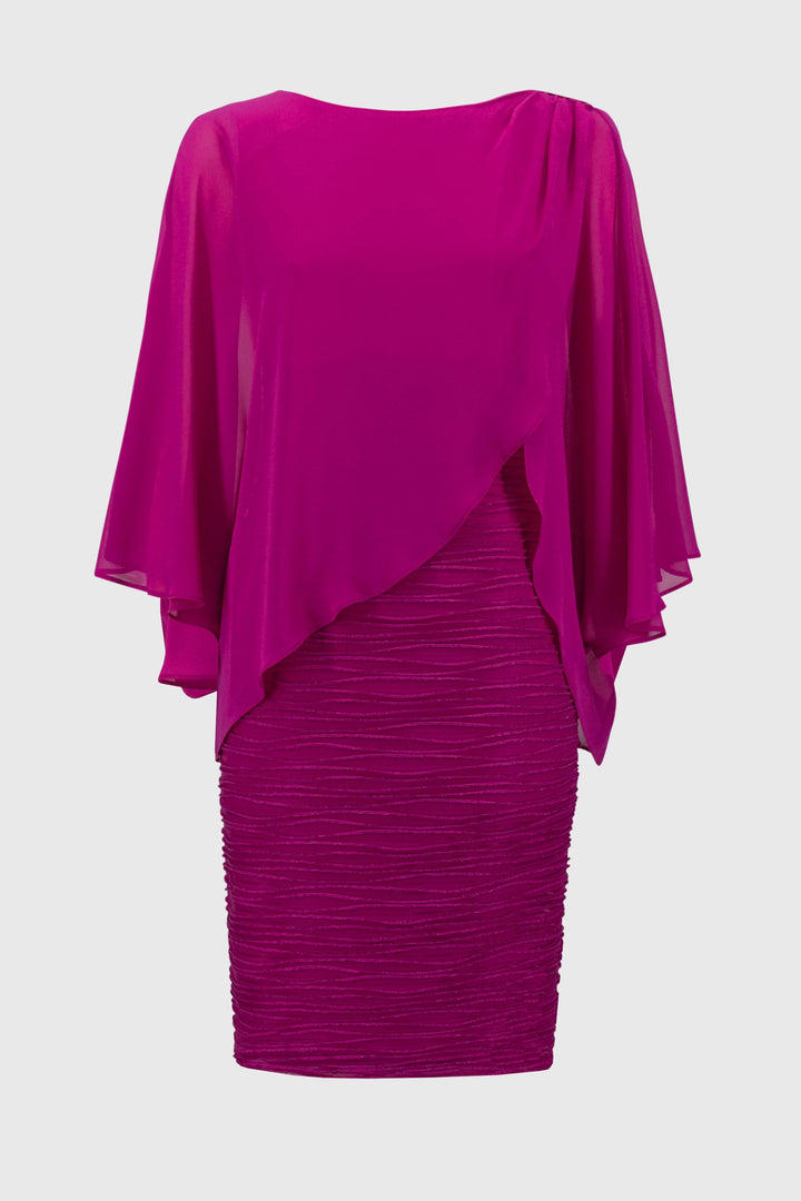 Cascade and Chiffon Sheath Dress Purple Orchid