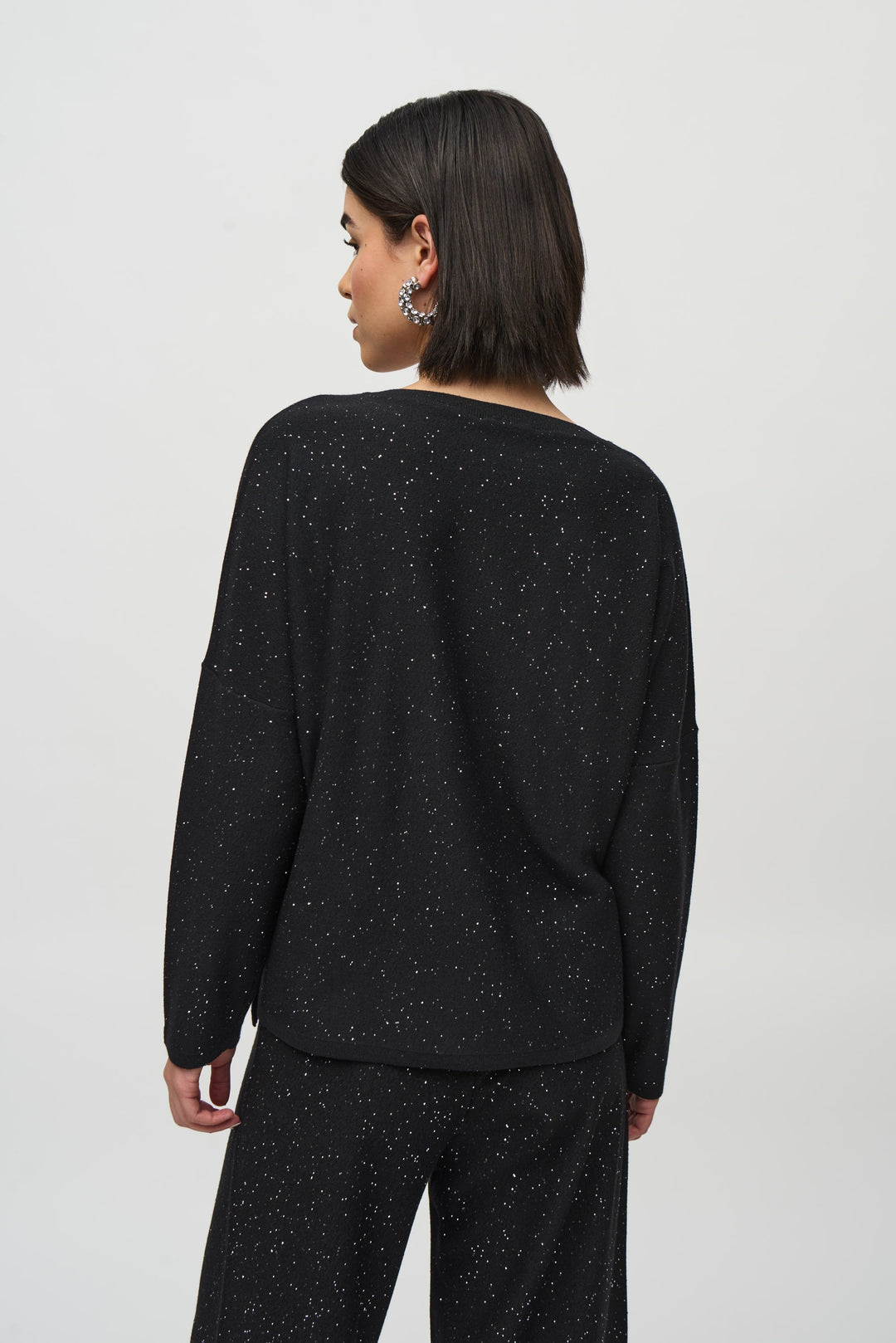 Sequined Sweater Knit Boxy Top