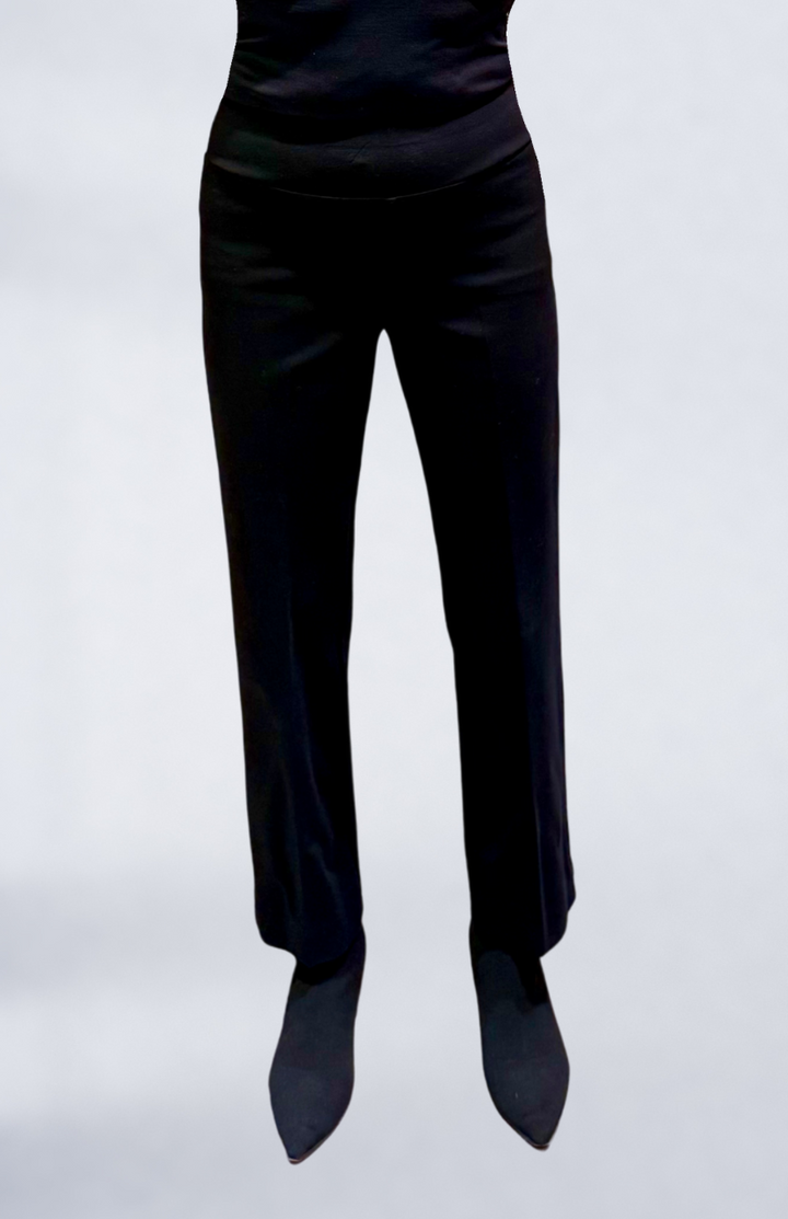 Solid Scuba Modern Straight Leg Pants Black