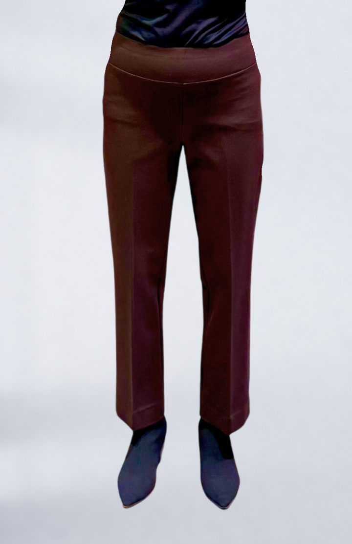 Solid Scuba Modern Straight Leg Pants Chocolate
