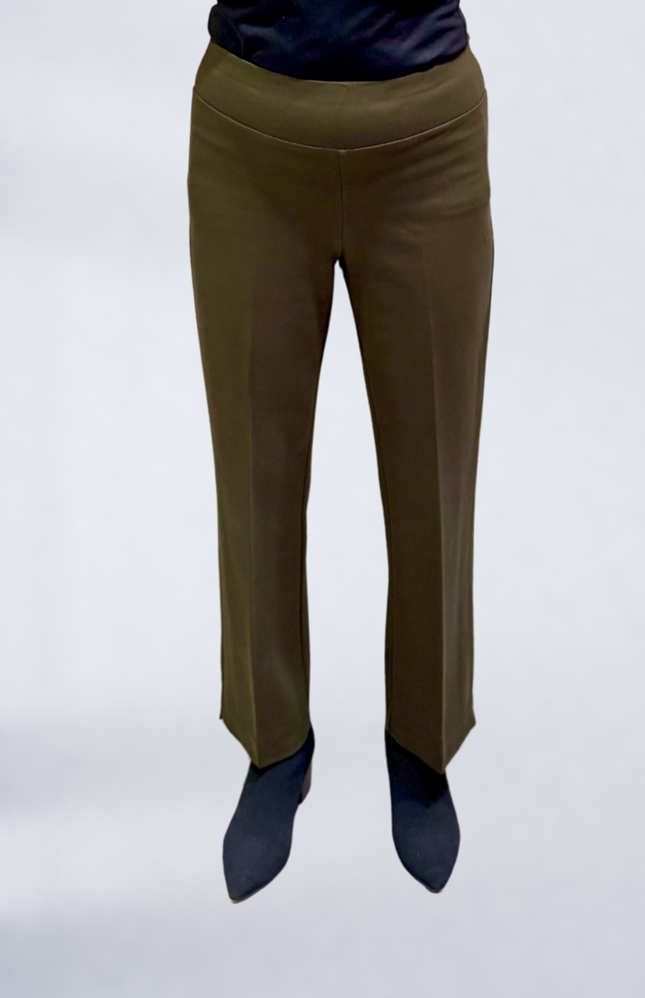 Solid Scuba Modern Straight Leg Pants Olive