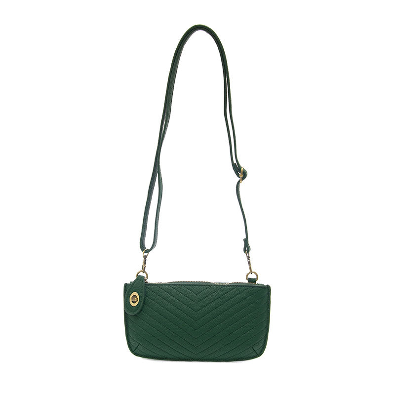 Quilted Mini Crossbody Wristlet Clutch Forest