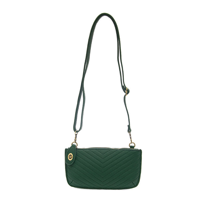 Quilted Mini Crossbody Wristlet Clutch Forest