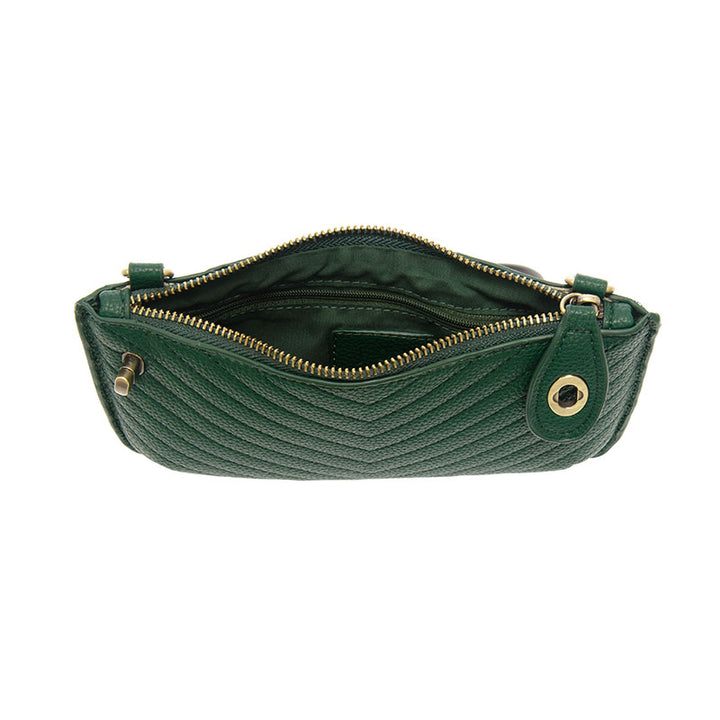 Quilted Mini Crossbody Wristlet Clutch Forest