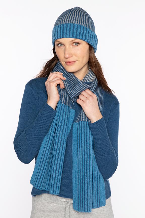 PLAITED RIB COLOBLOCK SCARF