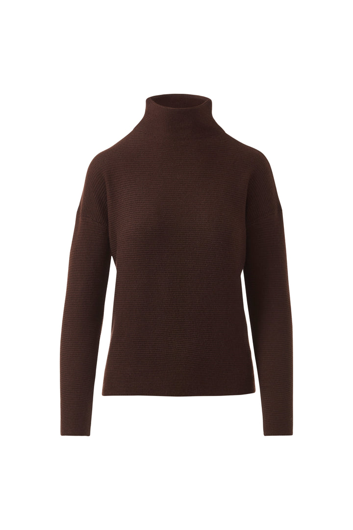 Textured Slouchy Funnel Chocolate
