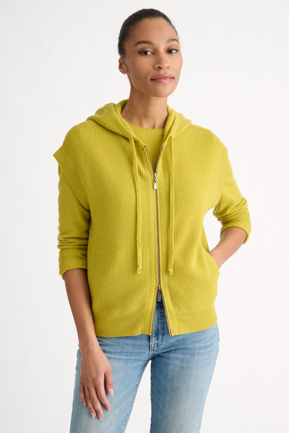 S/L RIB ZIP HOODIE