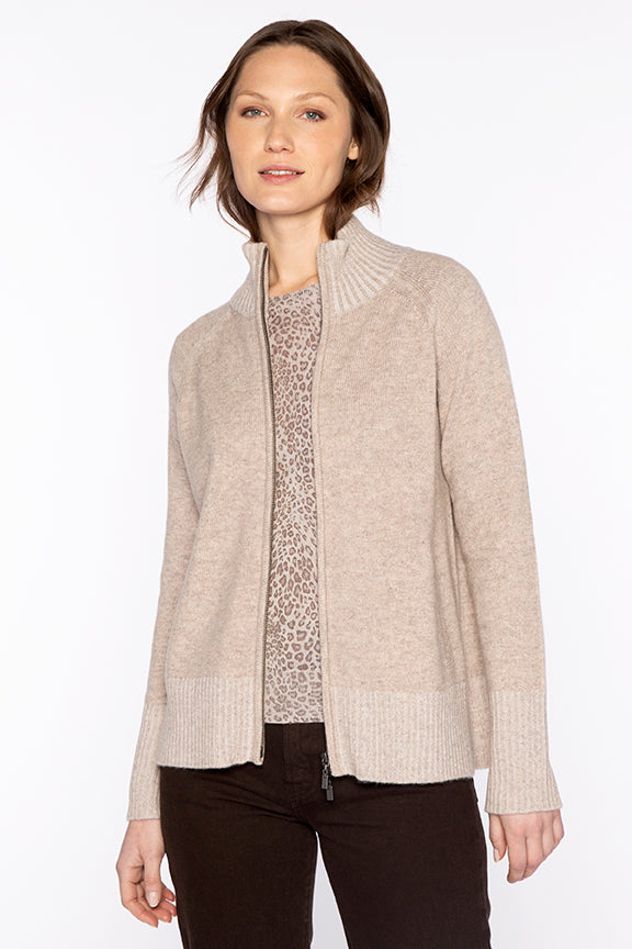 Plaited Zip Cardigan