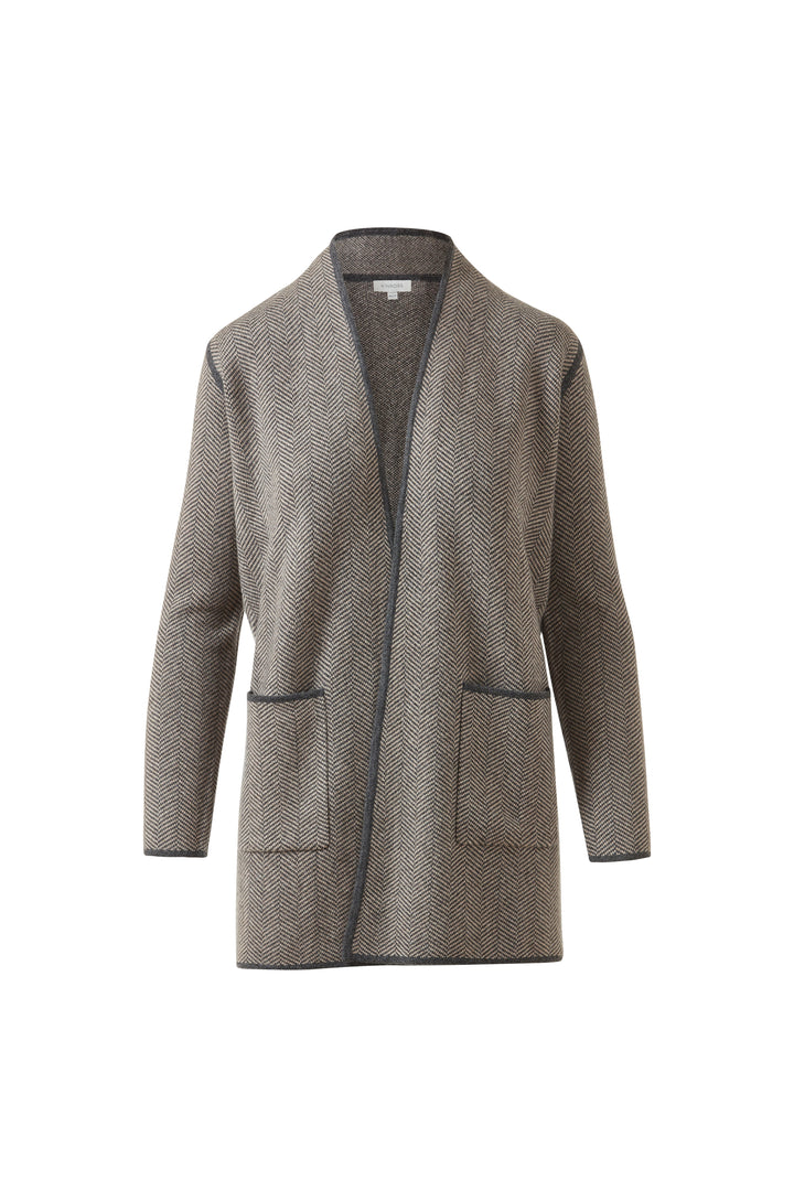 JACQUARD HERRINGBONE CARDIGAN