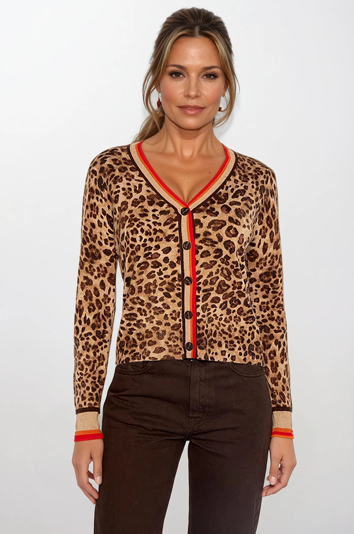 Tipped Leopard Cardigan