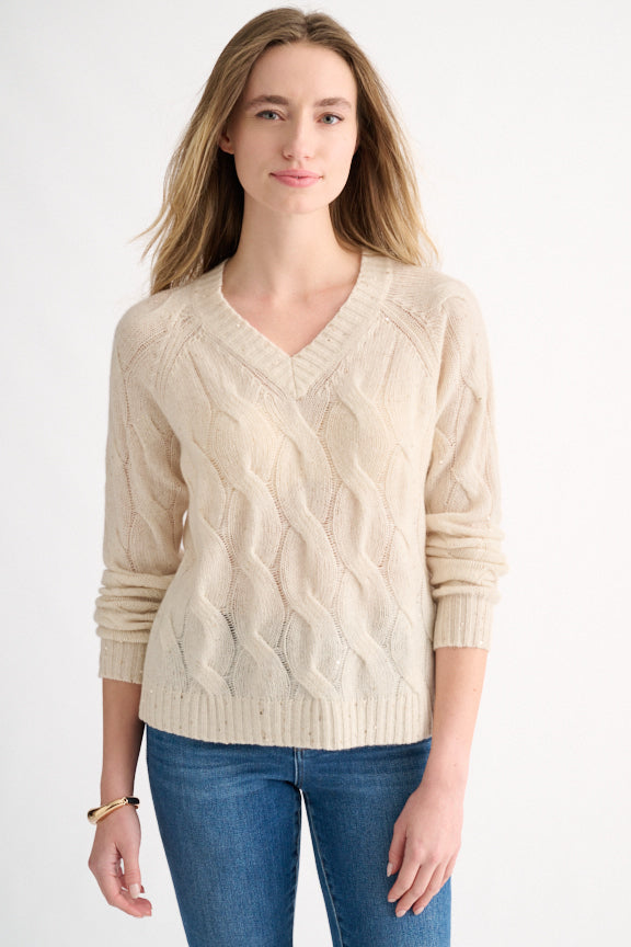 SEQUIN CABLE VEE