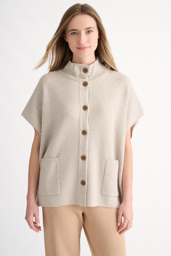 S/L BUTTON MOCK CARDIGAN
