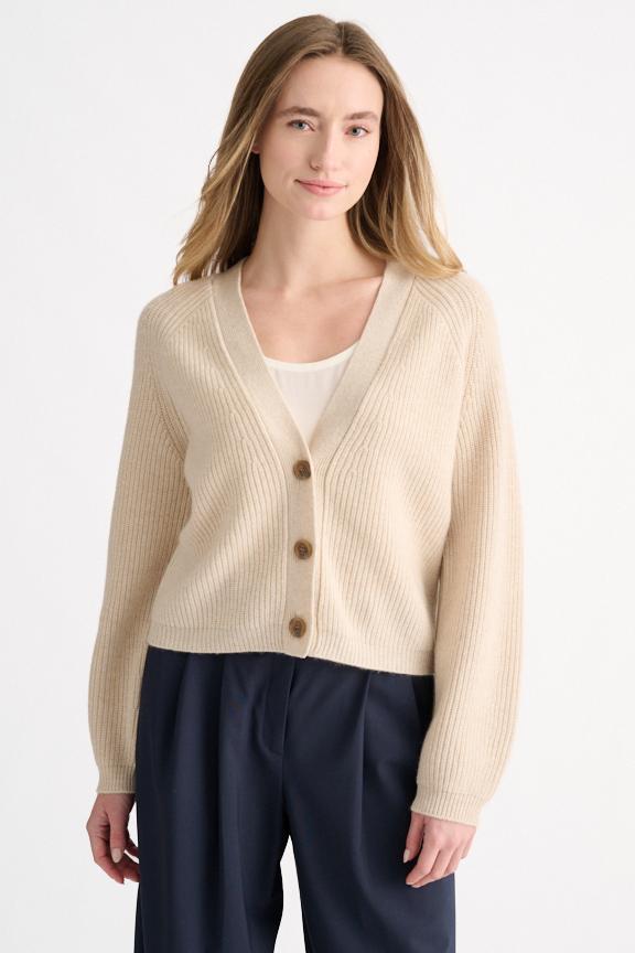 RIB VEE CARDIGAN