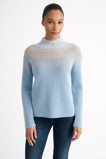 PLAITED RIB COLORBLOCK FUNNEL