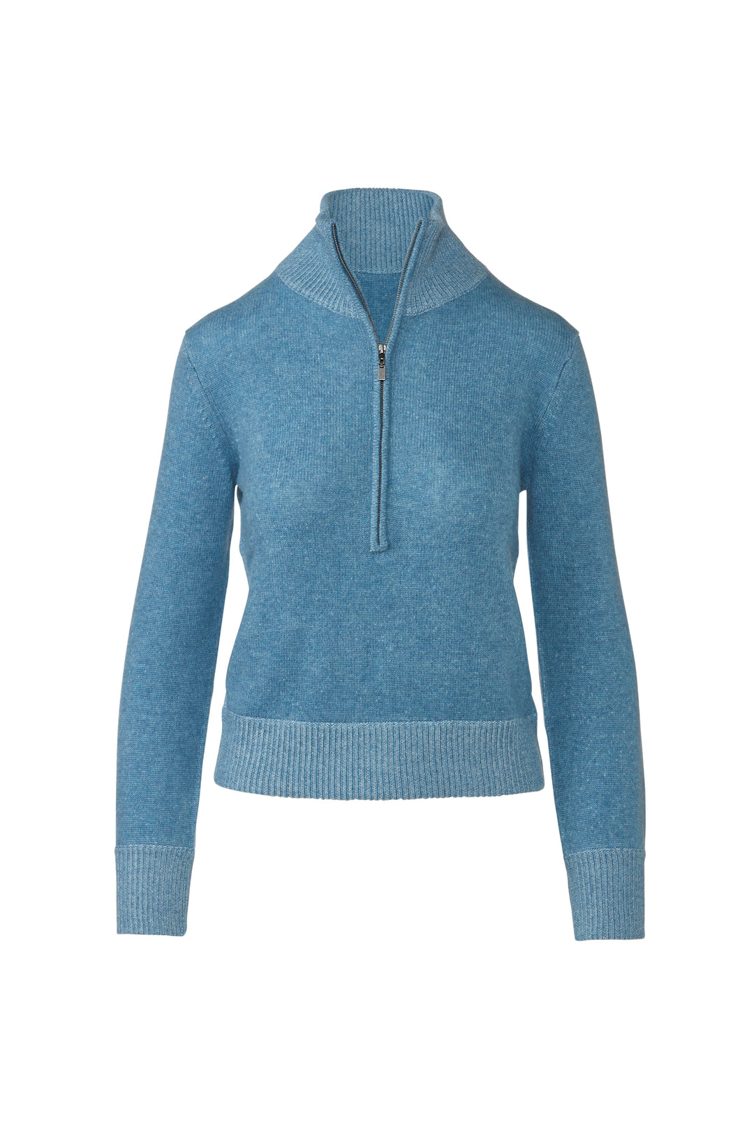 PLAITED ZIP MOCK