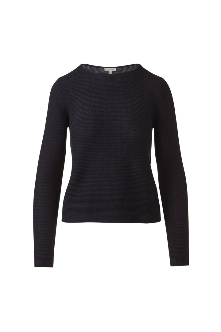 Textured Crew Sweater Black