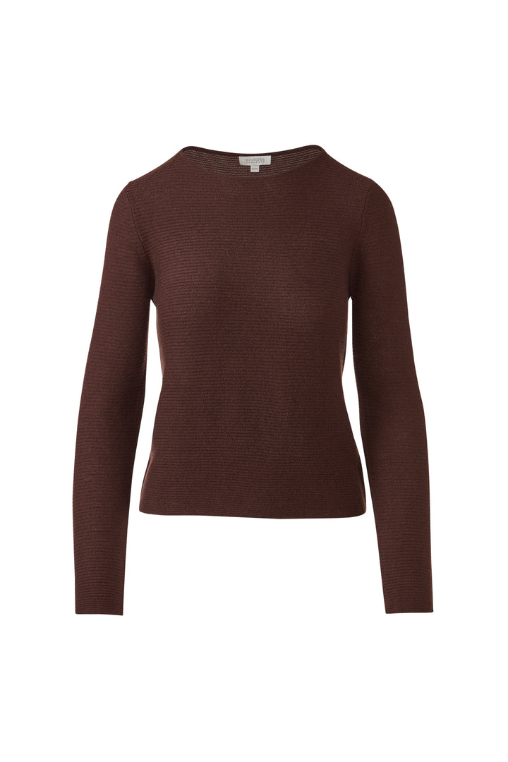 Textured Crew Sweater Chocolate