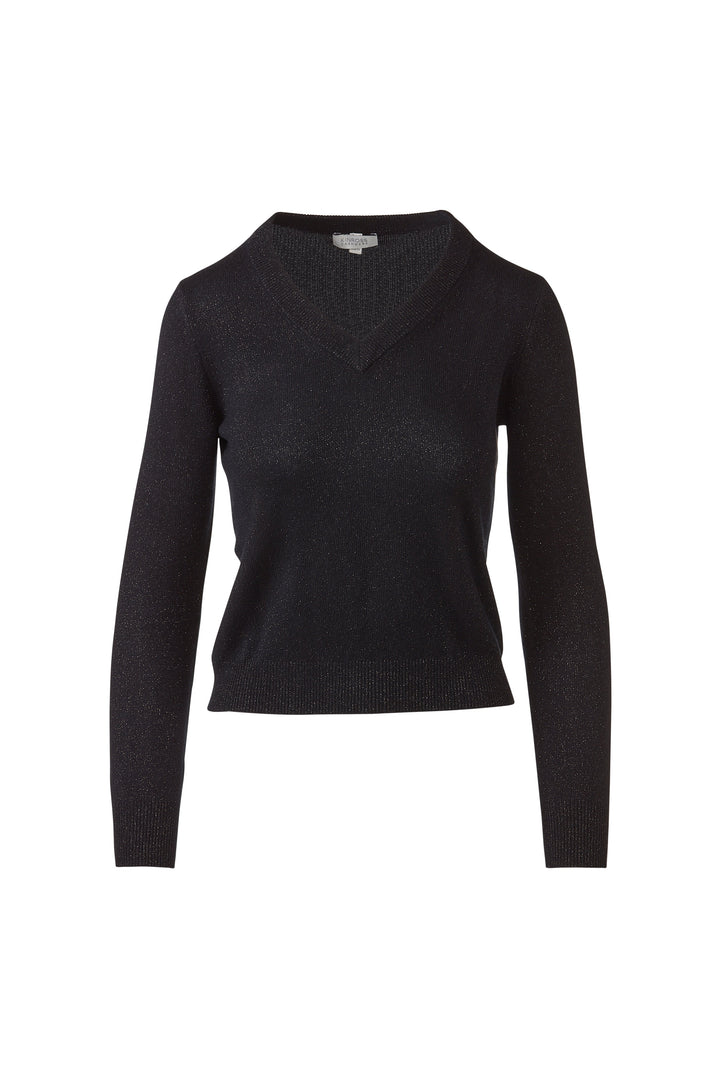 Sparkle V Neck Sweater Black