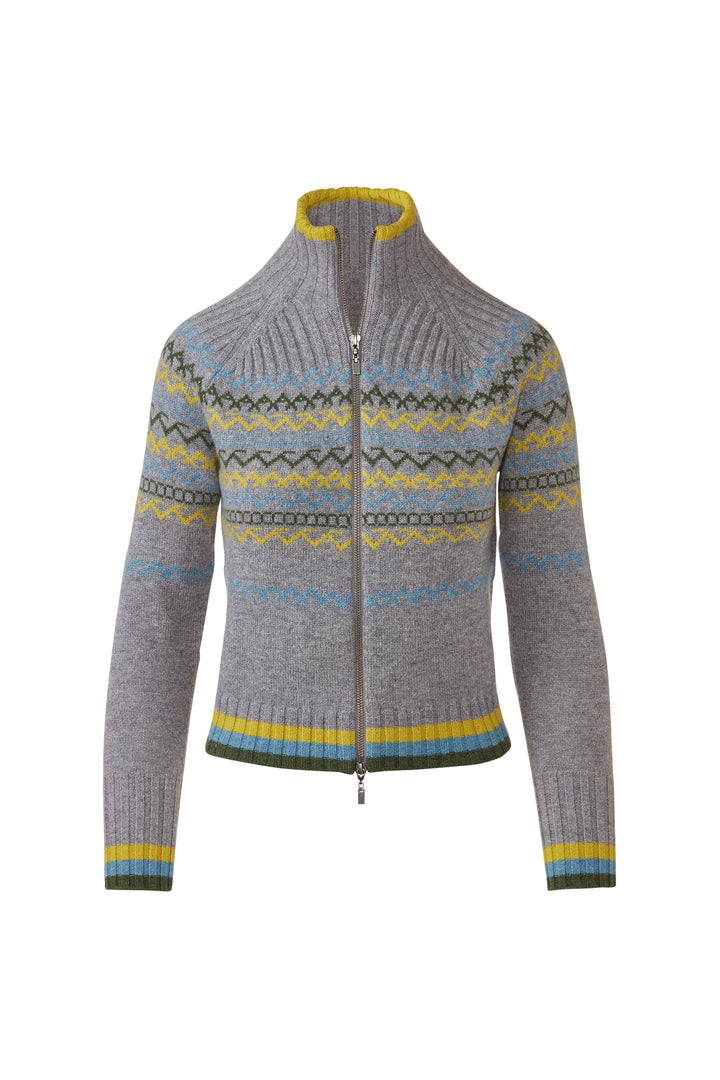 FAIRISLE ZIP MOCK CARDIGAN