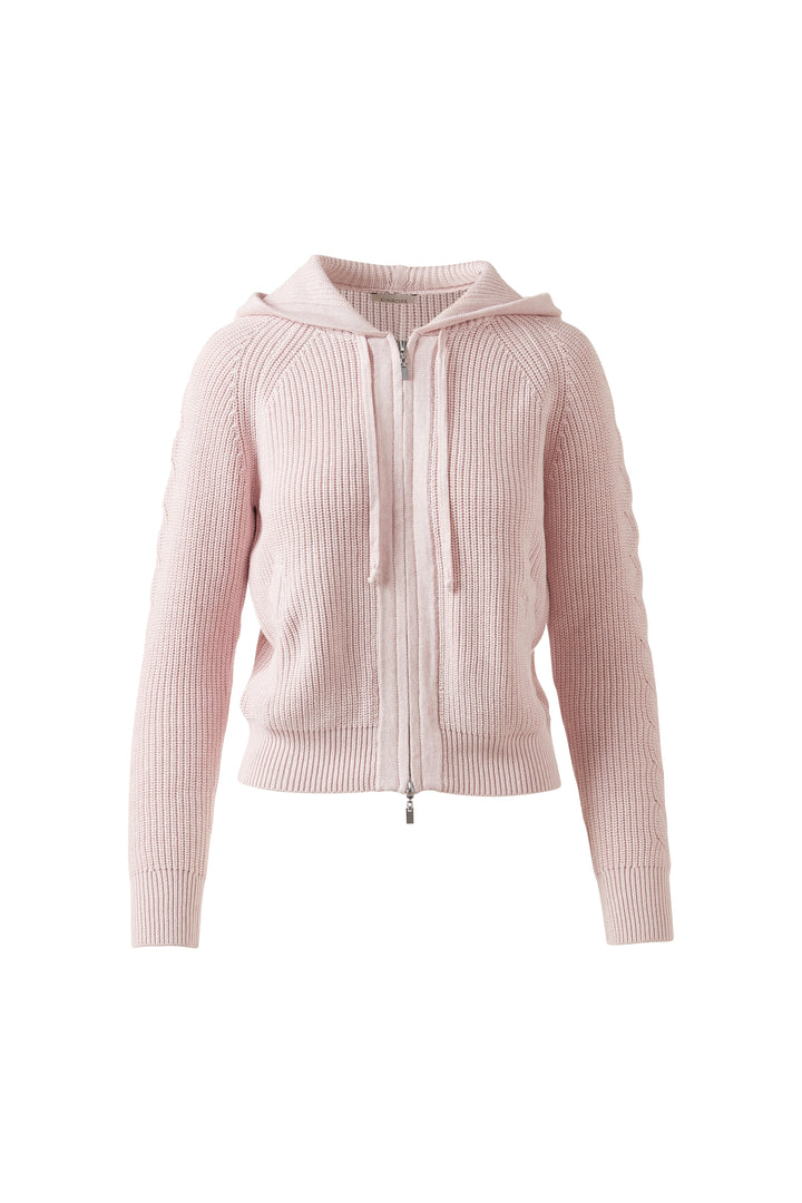 CABLE AND RIB ZIP HOODIE