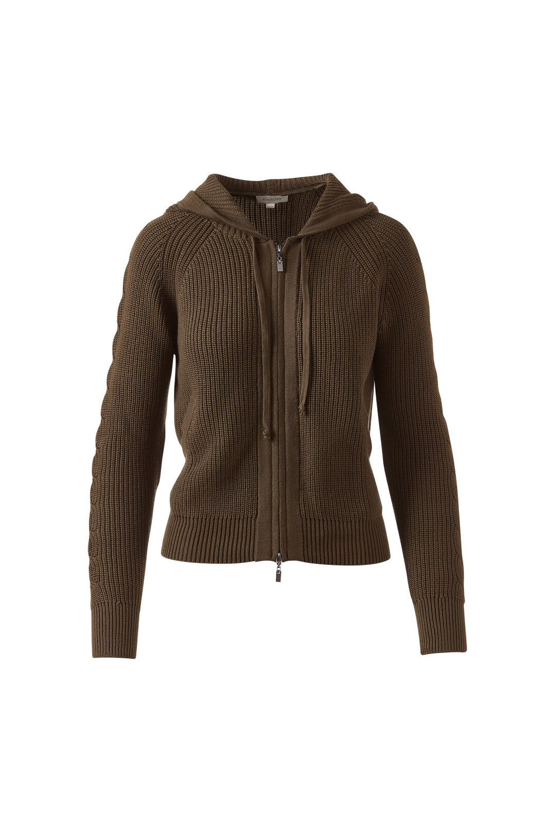 CABLE AND RIB ZIP HOODIE