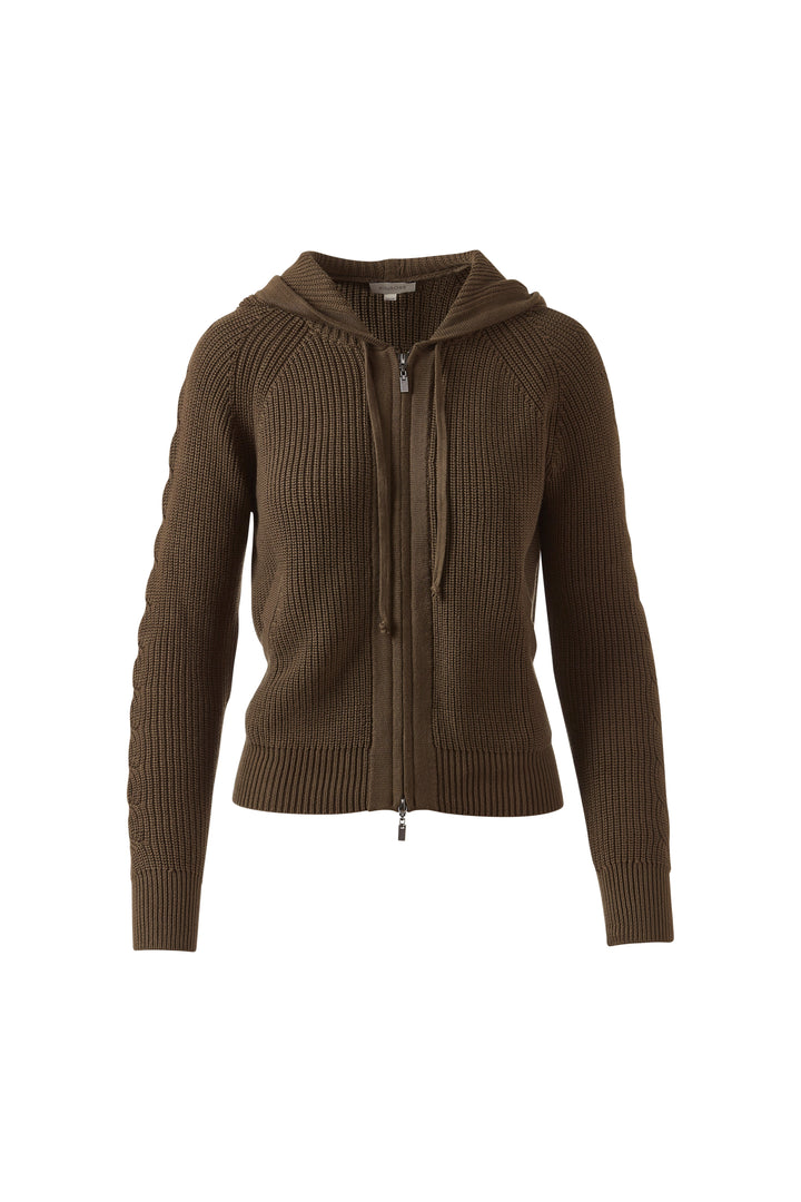 CABLE AND RIB ZIP HOODIE