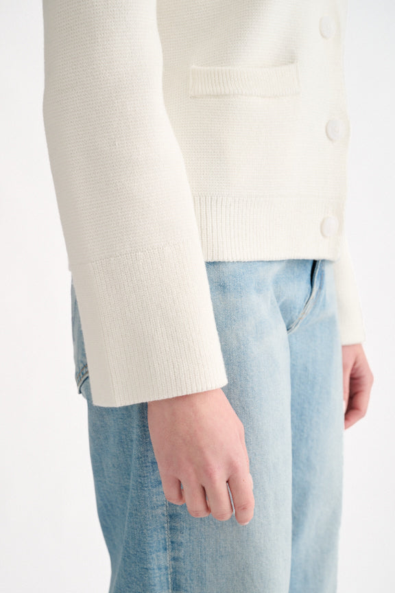 DOUBLE KNIT VEE CARDIGAN
