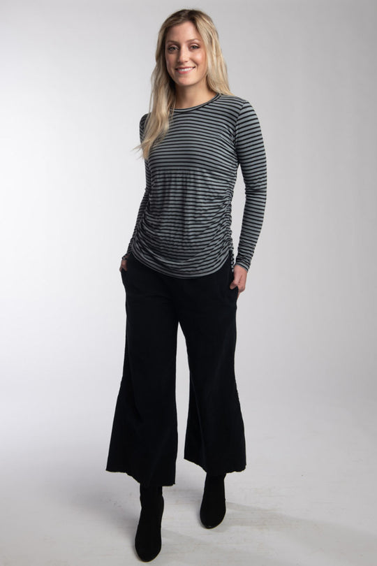 Wide Leg Cord Pant in Black